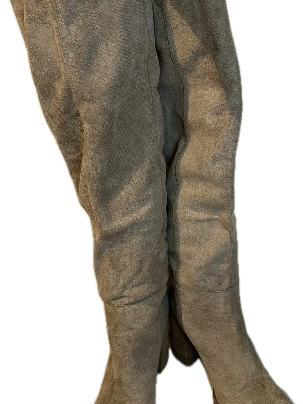 Mi.iM Women's Tall Suede Block Heel Boots - Taupe